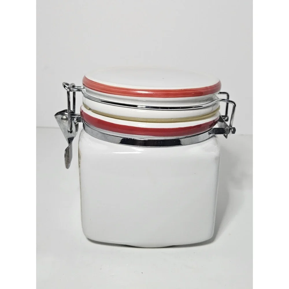 Gingerbread Recipe Ceramic Canister Jar Airtight Locking Lid Vintage 5
